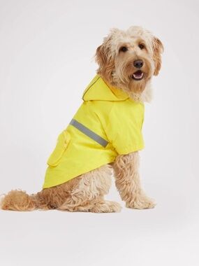 Bark High-Visibility Yellow Dog Raincoat M